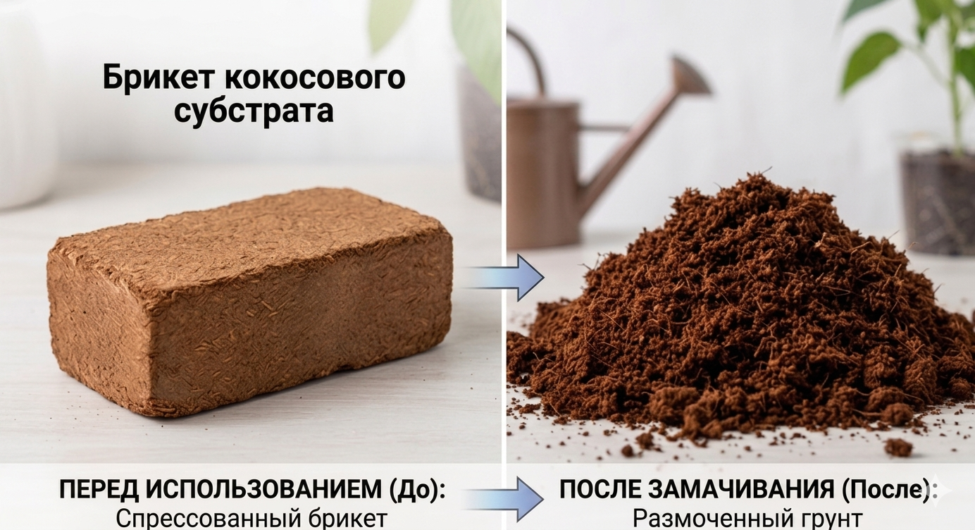 Коллаж: торф, кокосовые волокна, сосновая кора, мох сфагнум